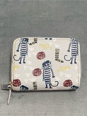 Buxton Wallet “French Cats” Wallet RFID, Vegan Leather Card and Coin Wallet Vint
